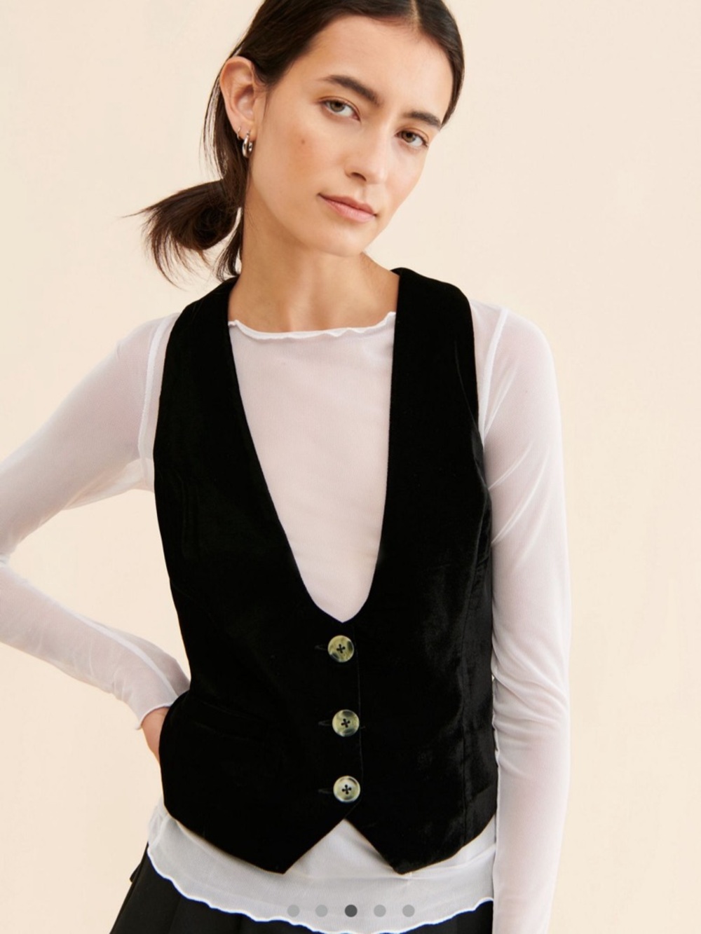NWOT FREE PEOPLE Libby Cropped Velvet Vest XS - Picture 3 of 4